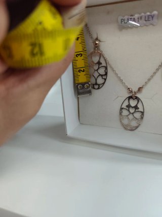 Conjunto collar y pendientes corazón plata