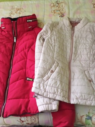 2Chaqueta acolchadas rosa y roja