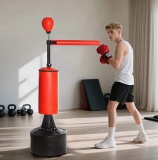 Saco de Boxeo de Pie con Bola de Velocidad