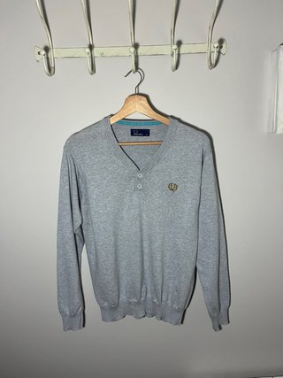 Jersey Fred Perry Gris Talla M (Cuello Henley)