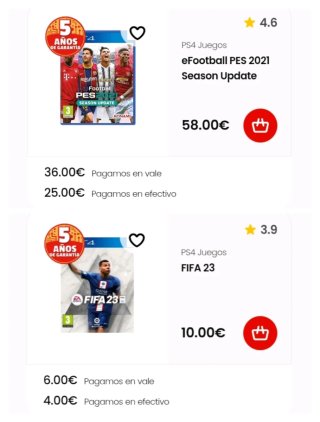 Lote PS4: PES 2021 + FIFA 23 Solo en persona