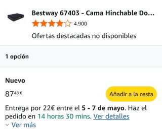 Bestway - Cama Hinchable Doble Raised 203x152x46cm