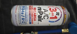 Recarga A/C R134a/R12 con manómetro