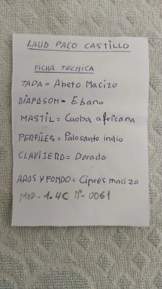 Laúd español con funda Paco Castillo.