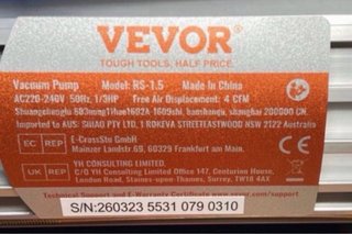 Kit Manómetro VEVOR RS-1.5 Bomba Vacío