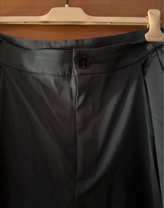 Pantalón Zara fluido ancho gris azul