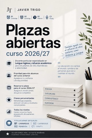CLASES DE INGLÉS - CURSO 2026/27