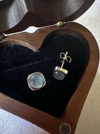Orecchini Argento Acquamarina Quadrati