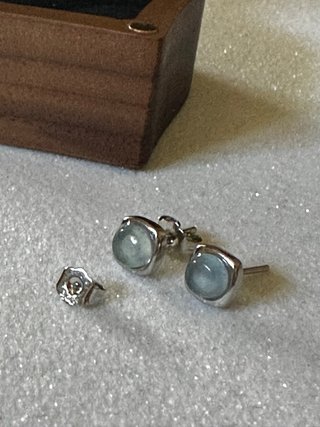Orecchini Argento Acquamarina Quadrati