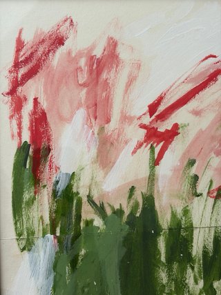 Obra de arte abstracto original Flores salvaje A3