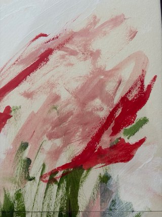 Obra de arte abstracto original Flores salvaje A3