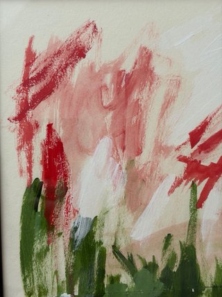 Obra de arte abstracto original Flores salvaje A3