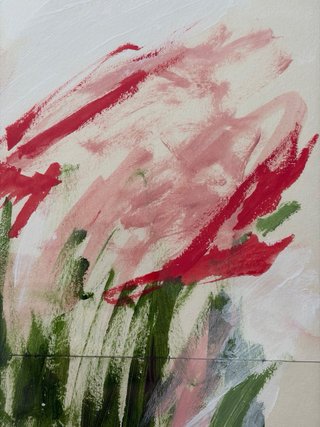 Obra de arte abstracto original Flores salvaje A3