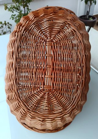 Cesta de mimbre grande artesanal (Como nueva)