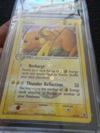 Carta Pokémon Raichu 12/112 CGC 9 Mint
