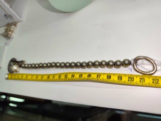 Pulsera Bolas acero y moneda plata