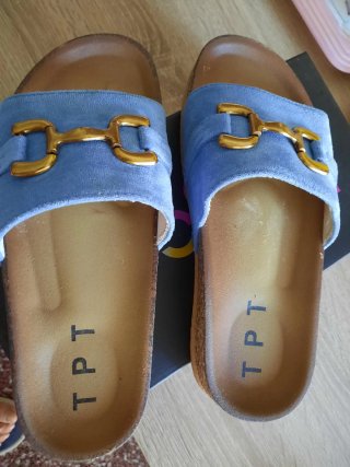 Oferta Sandalias TPT Mujer Azul y Dorado