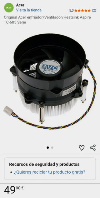 Ventilador/disipador PC AVC