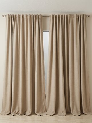 Cortinas opacas beige Annalise 300x28