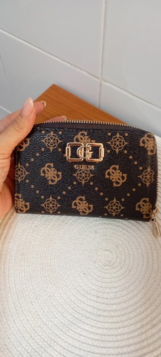 Monedero Cartera Guess Marrón y Dorado