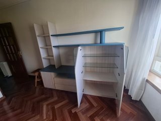 Armario Estantería Beige y Azul