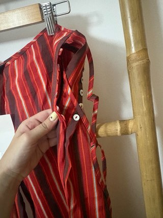 Pantalones Zara rayas rojos y marrones