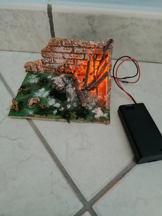 Fuoco per presepe con LED