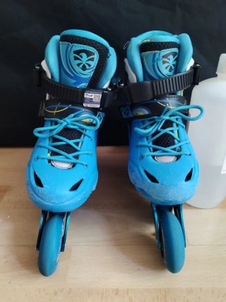 Patines en línea azules para niños+bolsa