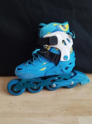 Patines en línea azules para niños+bolsa