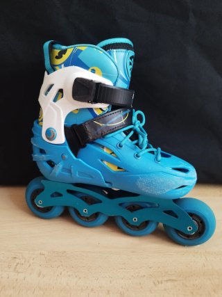 Patines en línea azules para niños+bolsa