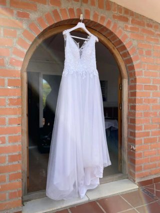 Vestido de novia estilo A - Encaje y tul
