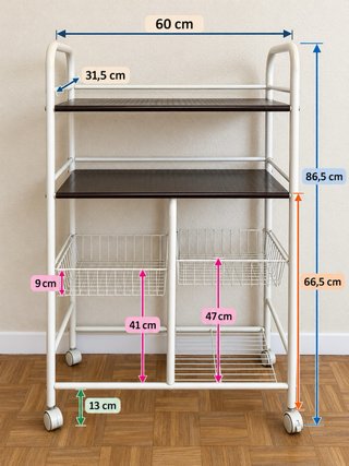 Carrito auxiliar cocina con ruedas