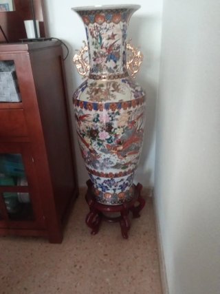 Jarrón de Porcelana Chino Multicolor