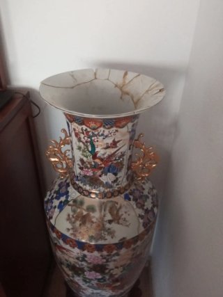 Jarrón de Porcelana Chino Multicolor