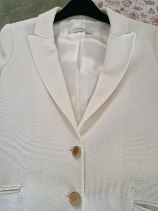 Americana Uterqüe texturizada blanco roto