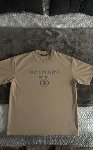Camiseta de lujo Balmain Paris Beige