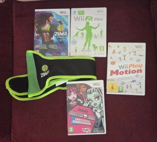 Lote 4 Juegos Nintendo Wii + Cinturón Zumba