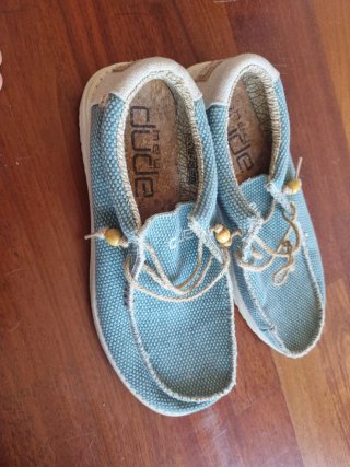 Mocasines Hey Dude Azul Celeste Talla 43
