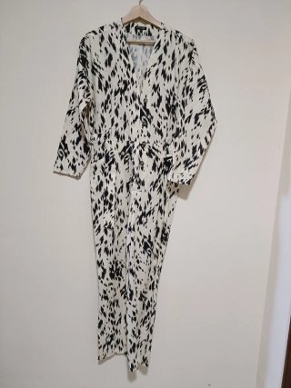 Mono Massimo Dutti estampado en beige y negro