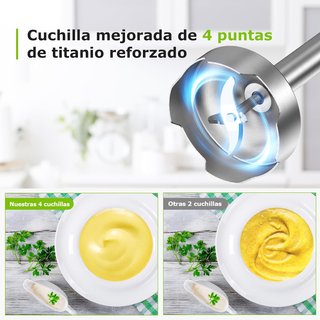 Batidora de Mano Bonsenkitchen Acero Inoxidable