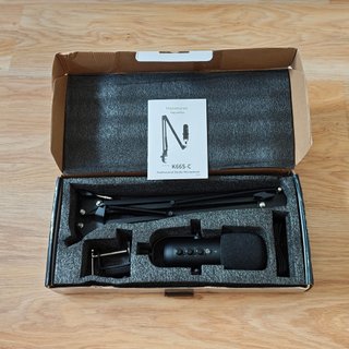 Micrófono Haomuren K66S-C USB cardioide + brazo