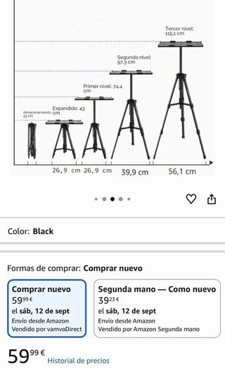 Soporte suelo proyector Vamvo Negro