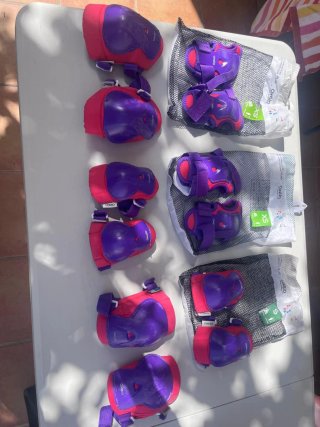 Rodilleras y coderas Oxelo morado/rosa