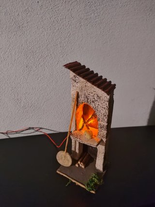 Forno per presepe artigianale con luce