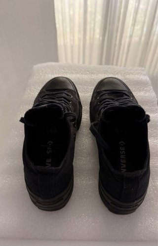 Converse plataforma negras mujer