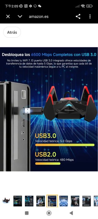 Adaptador WiFi 7 USB NEWFAST BE6500