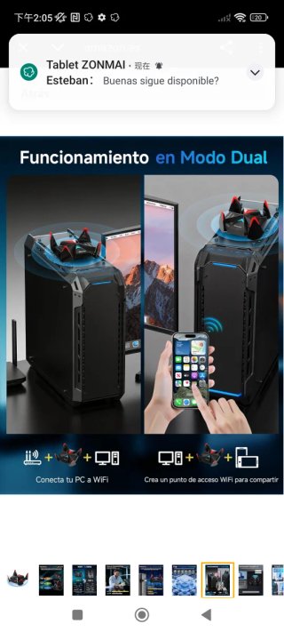 Adaptador WiFi 7 USB NEWFAST BE6500