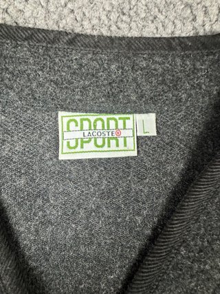 Chaleco Lacoste Sport Vintage Gris Lana Talla L