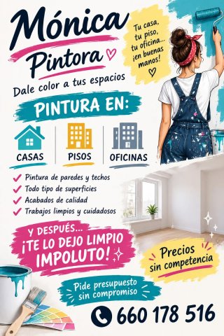 Pintora profesión en Málaga (incluida limpieza)