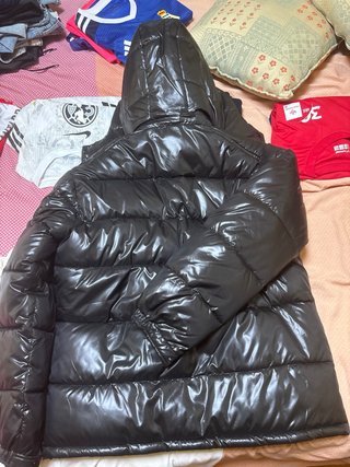 Cazadora Puffer Negra Brillante